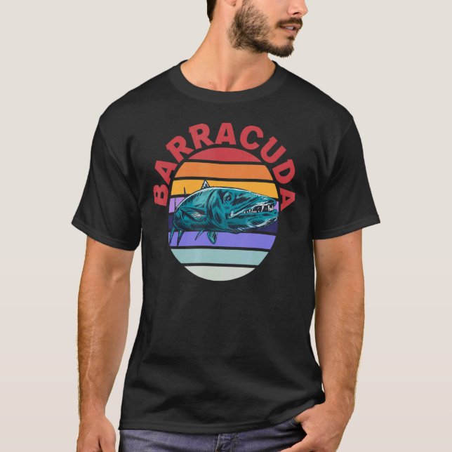 Great Barracuda Cuda Fishing Wildlife Saltwater Fi T-Shirt (Front)