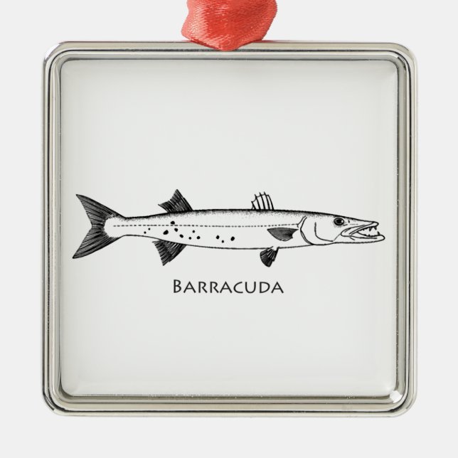 Great Barracuda Logo Metal Tree Decoration (Front)