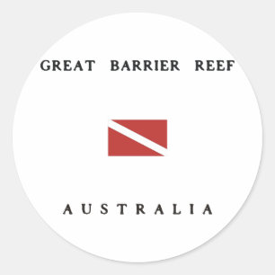 Great Barrier Reef Australia Scuba Dive Flag Classic Round Sticker