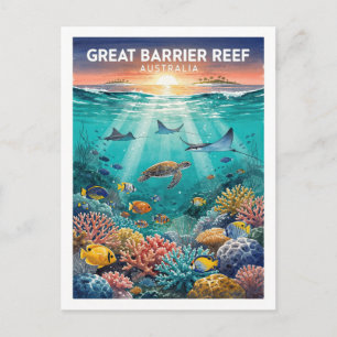 Great Barrier Reef Australia Vintage Postcard