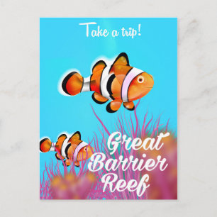 Great Barrier reef Clown fish cartoon poster Postcard