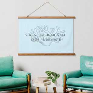 Great Barrier Reef Latitude Longitude Hanging Tapestry