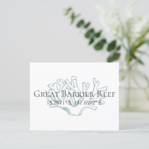 Great Barrier Reef Latitude  Longitude  Postcard