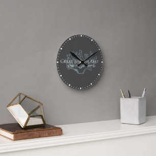 Great Barrier Reef Latitude Longitude Round Clock