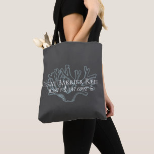 Great Barrier Reef Latitude  Longitude  Tote Bag
