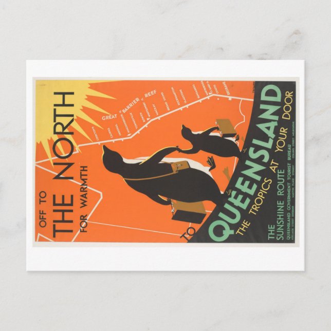 Great Barrier Reef Postcard Penquins to Queenland (Front)