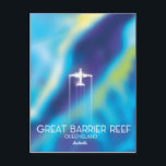 Great Barrier Reef,Queensland, Australia Postcard<br><div class="desc">Great Barrier Reef, Queensland,  Australia flight travel poster.</div>