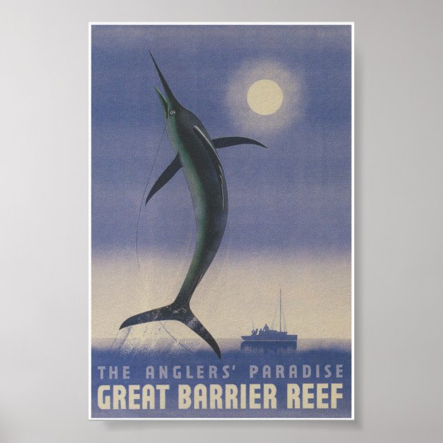 Great Barrier Reef Vintage Travel Poster (Front)