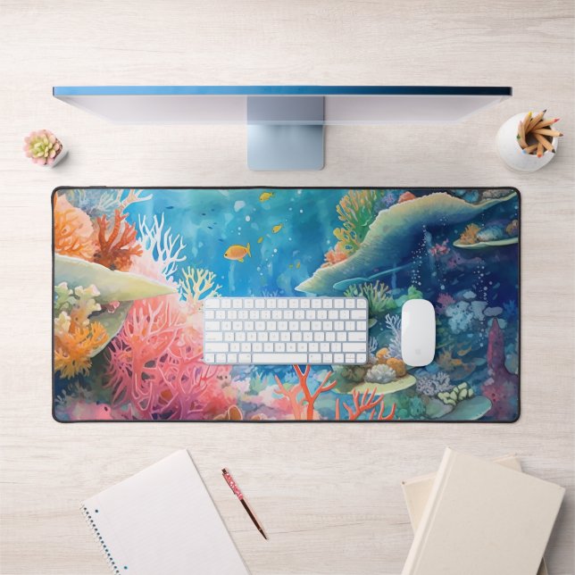 Great Barrier Reef Watercolor Desk Mat (Office 1)