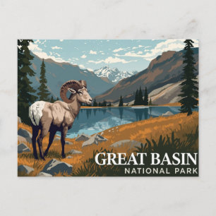 Great Basin Bighorn Sheep Vintage Art Postcard
