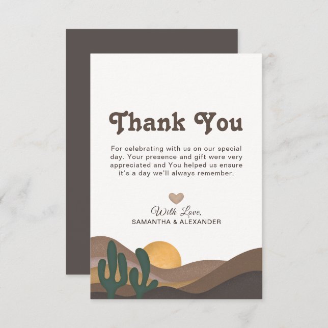 Great Basin Desert Landscape Wedding Thank You Card (Front/Back)