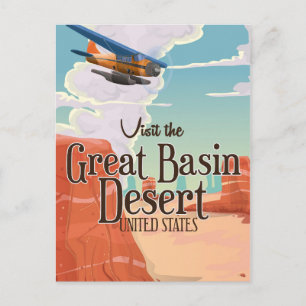 Great Basin Desert vintage travel poster. Postcard