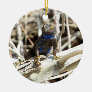 Great Basin Fence Lizard at Joshua Tree Ceramic Tree Decoration