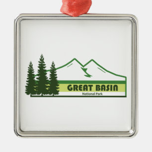Great Basin National Park Green Stripes Metal Ornament