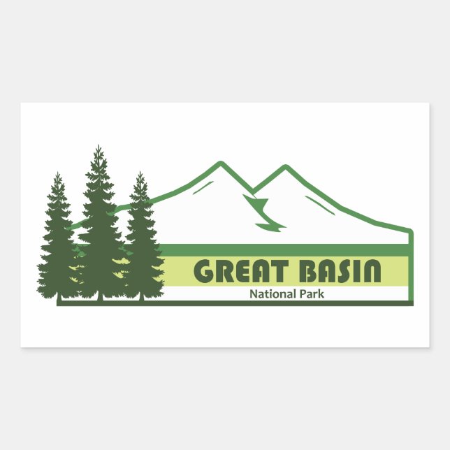 Great Basin National Park Green Stripes Rectangular Sticker (Front)