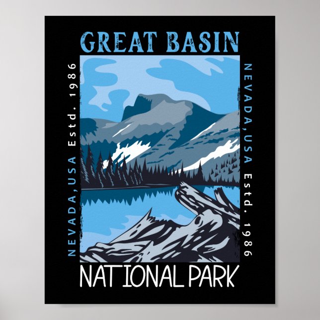  Great Basin National Park Nevada Retro Distressed Poster (Front)