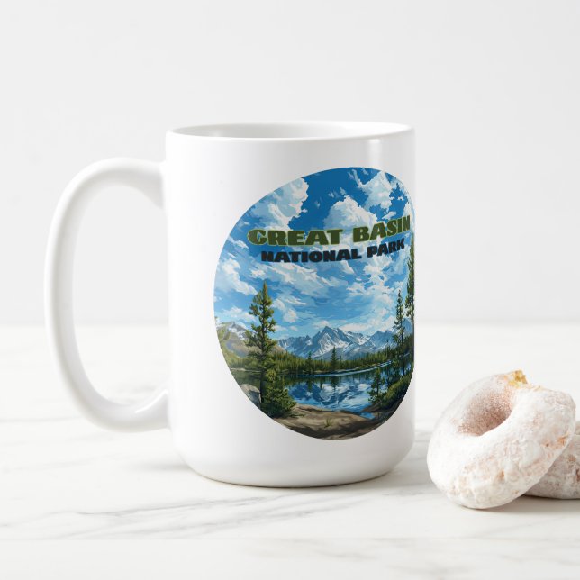 Great Basin National Park Nevada Wheeler Peak Coffee Mug (With Donut)