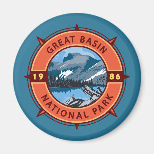 Great Basin National Park Retro Compass Emblem Magnet