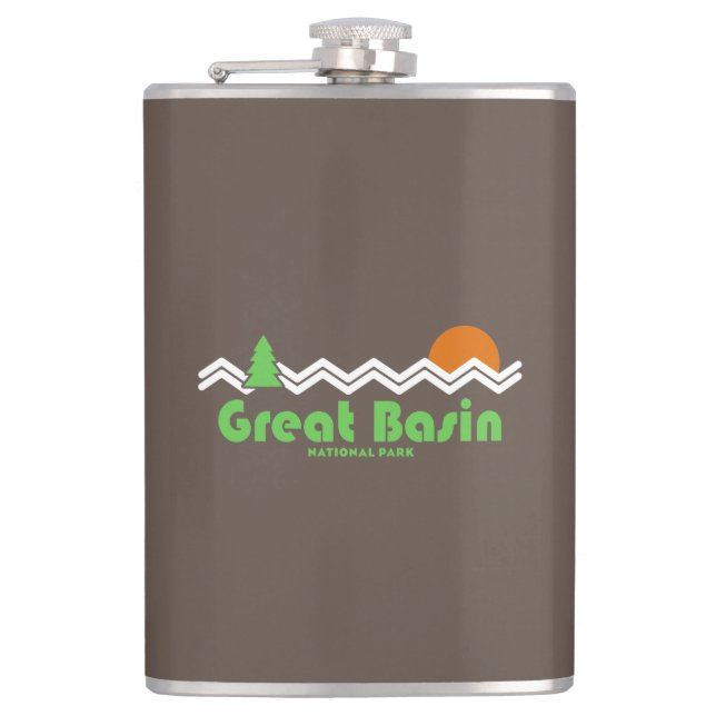 Great Basin National Park Retro Hip Flask (Front)