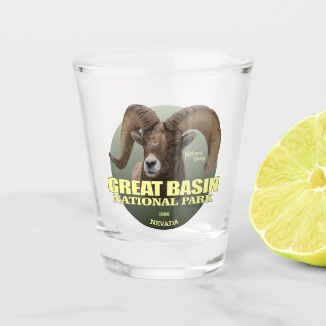 Great Basin NP (Bighorn) WT Shot Glass (Front)