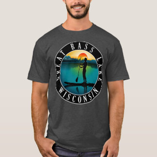 Great Bass Lake Wisconsin Paddleboarding T-Shirt