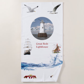 Great Beds Lighthouse Beach Towel