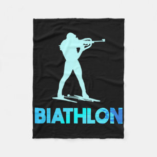 Great Biathlon Ski Design Cross-country Skiing  Fleece Blanket