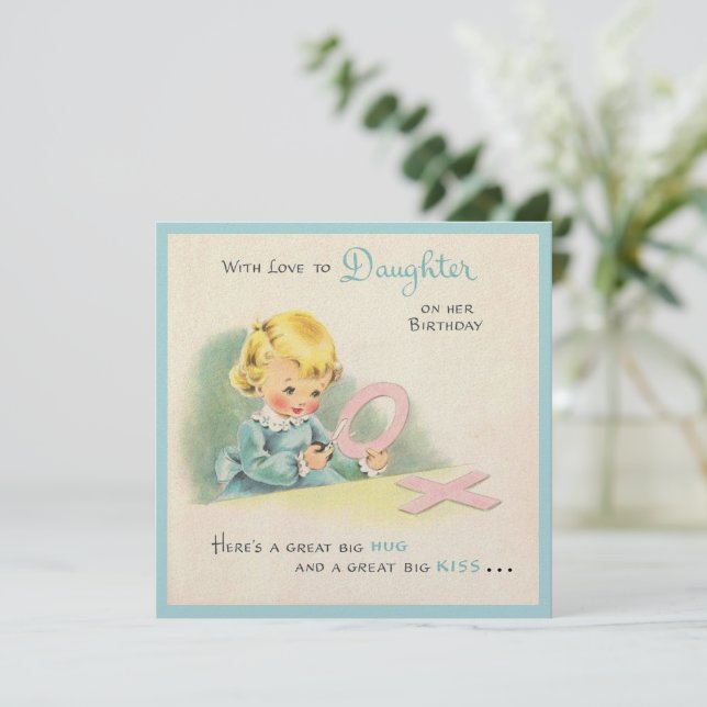 Great Big Hug and Kiss Birthday Card (Standing Front)