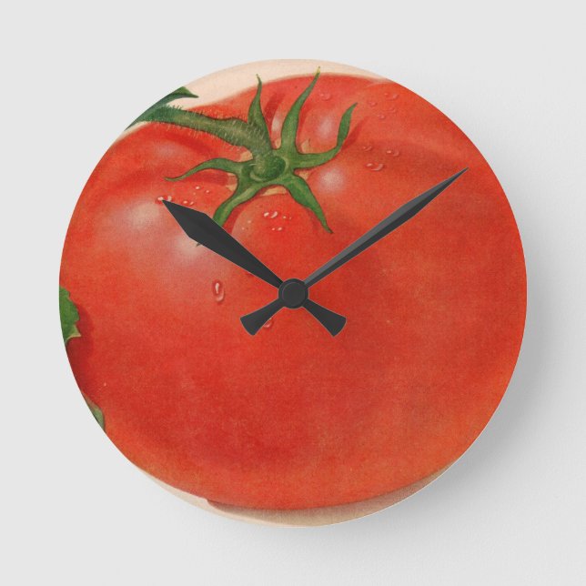 great BIG juicy tomato Round Clock (Front)