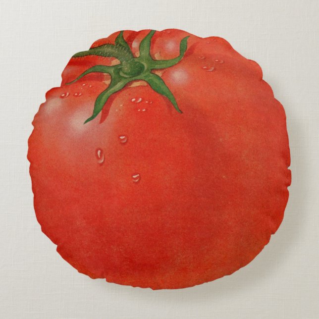 great BIG juicy tomato Round Cushion (Front)
