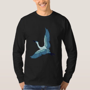 Great Blue Flying Heron Full Flight Ornithologist T-Shirt