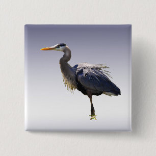 Great Blue Heron 15 Cm Square Badge