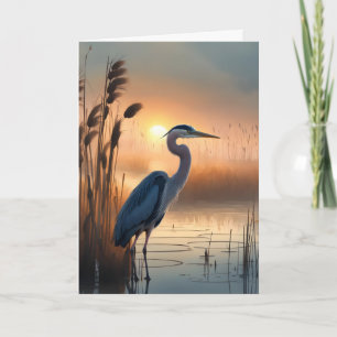 Great Blue Heron at Sunrise Thank You Note Card