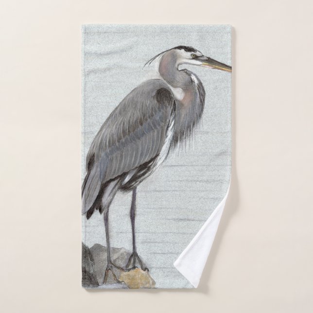 Great Blue Heron Bath Towel Set (Hand Towel)