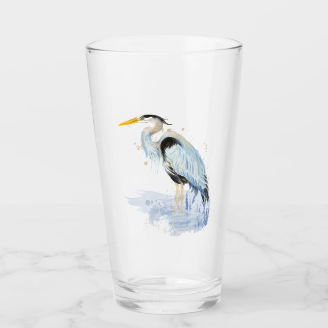 Great Blue Heron Bird Nature Art  Glass (Front)
