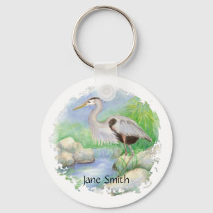 Great Blue Heron Bird Nature Key Ring