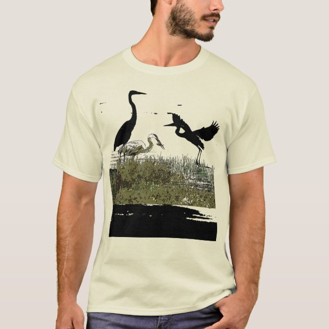 Great Blue Heron Bird Wildlife Animals T-Shirt (Front)