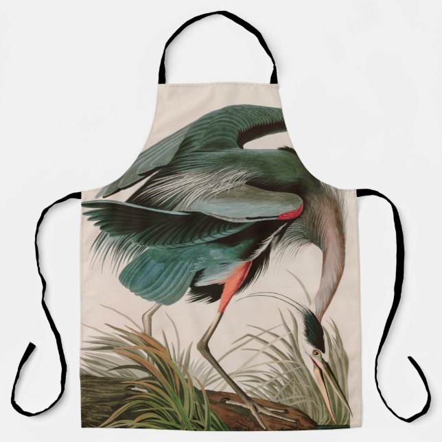 Great Blue Heron Birds of America Audubon Print Apron (Front)
