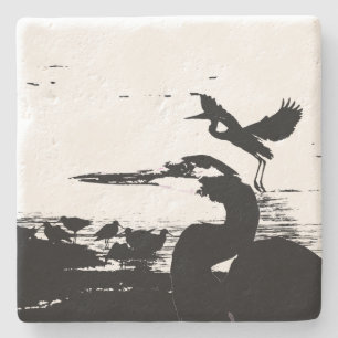 Great Blue Heron Birds Wetlands Wildlife Coaster