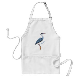 Great blue heron cartoon illustration standard apron