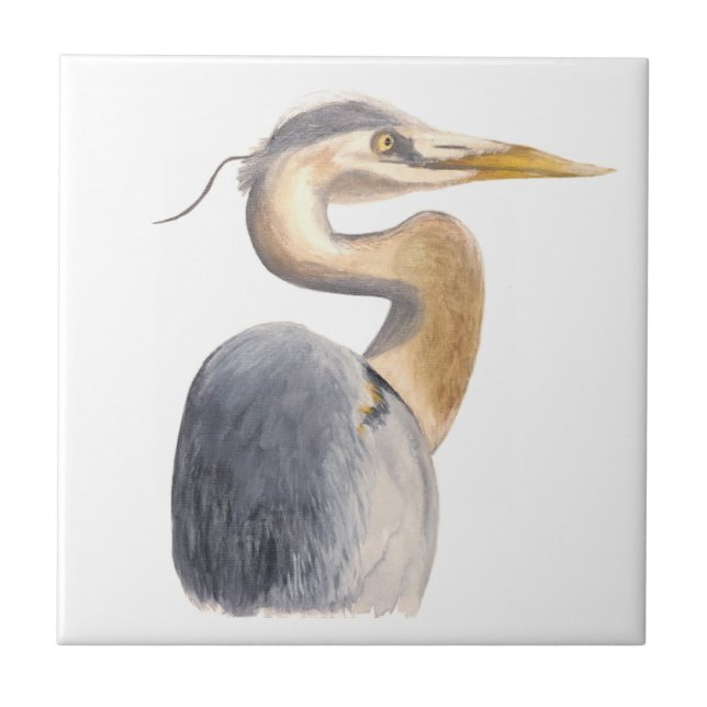Great Blue Heron Ceramic Tile (Front)