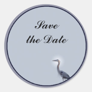 Great Blue Heron Classic Round Sticker