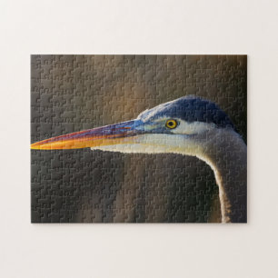 Great Blue Heron, close up portrait Jigsaw Puzzle