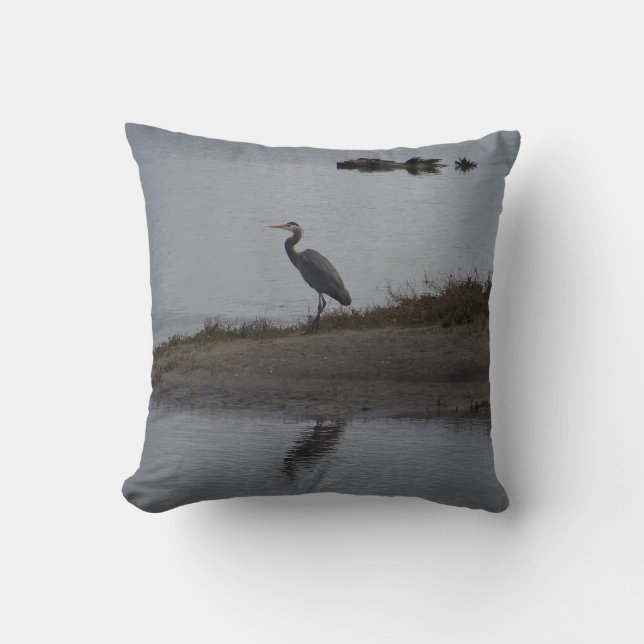 Great Blue Heron Cushion (Front)