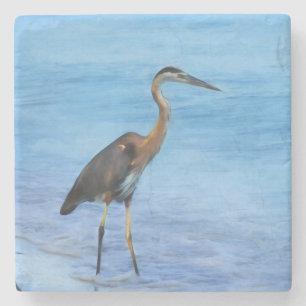 Great Blue Heron, Customisable Stone Coaster