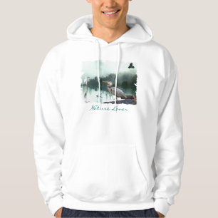 Great Blue Heron, Egret, Crow & Dragonfly Hoodie