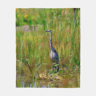 Great Blue Heron Fleece Blanket