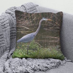 Great Blue Heron Florida Photograph Cushion