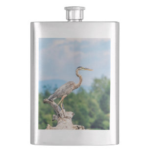 Great Blue Heron Hip Flask