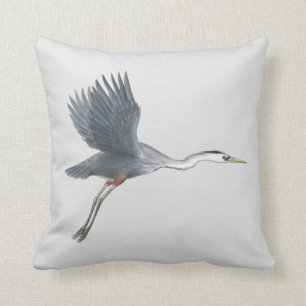 Great Blue Heron in Flight Cushion